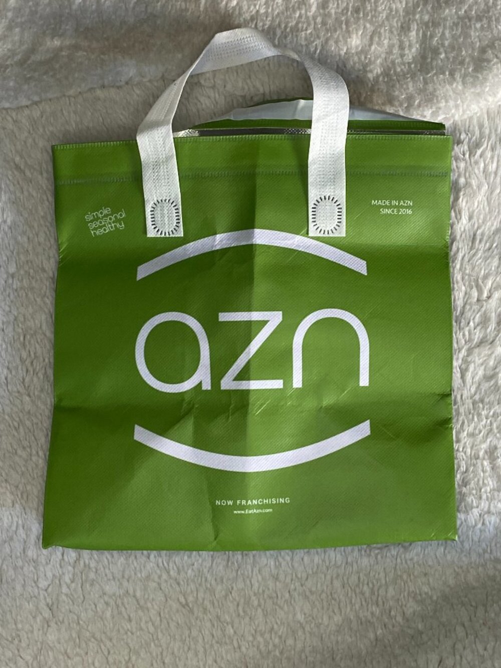 AZN Green Reusable Insulated Shopping Tote Bag